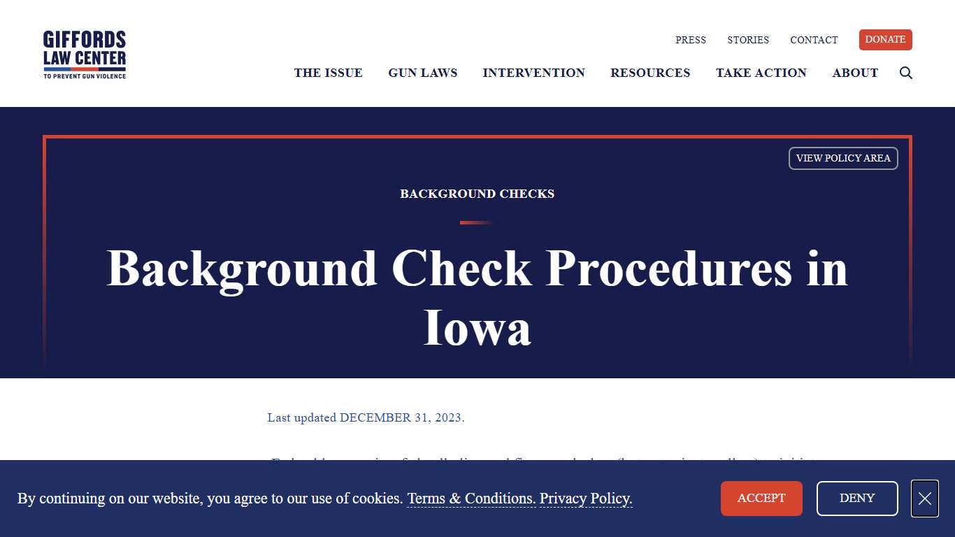 Background Check Procedures in Iowa GIFFORDS